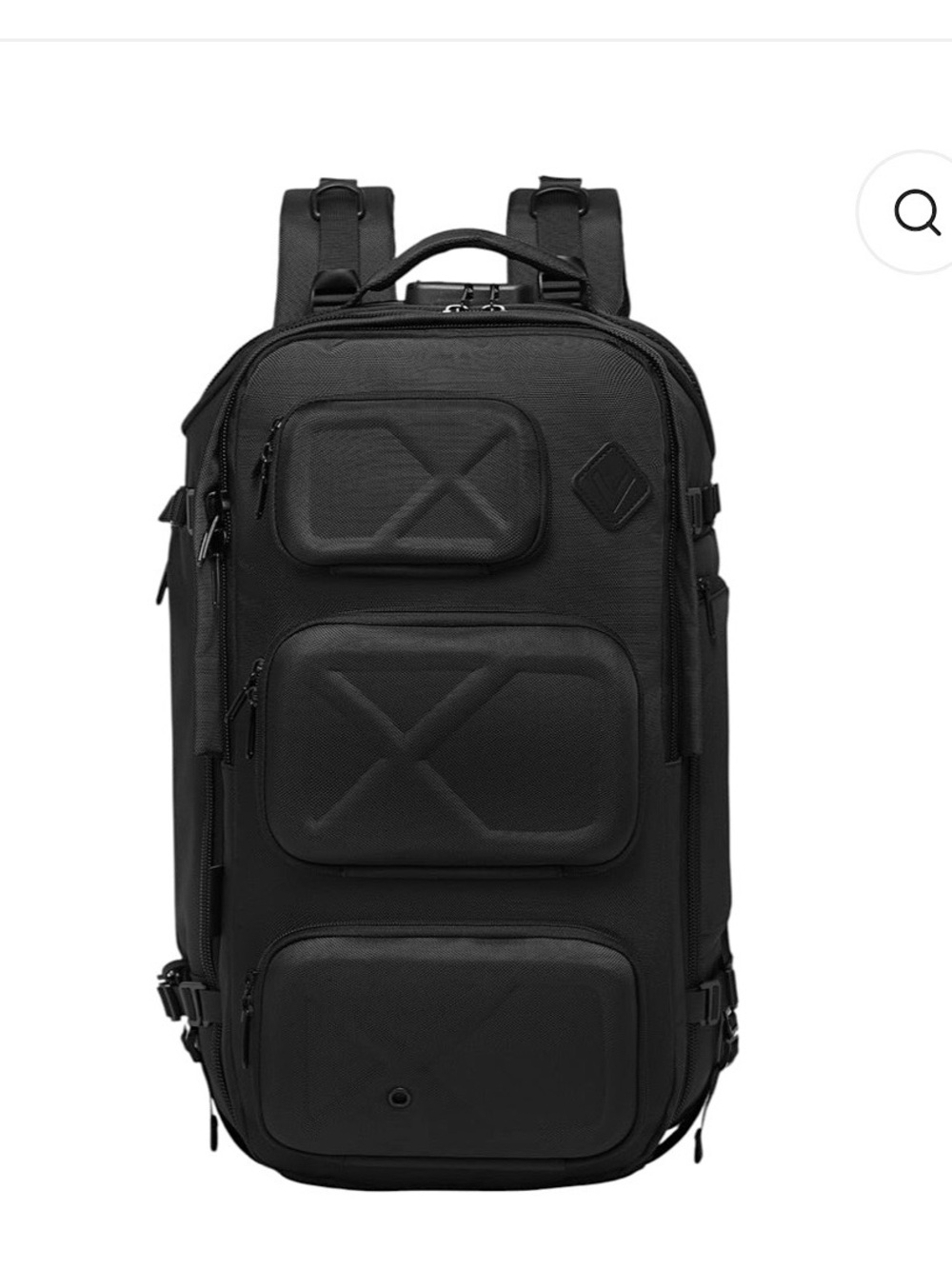 Veria Black Travel Backpack with laptop compartment and several organized pocket - Picture 2 of 8